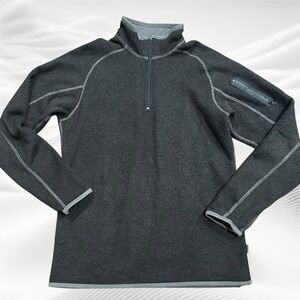 Kuhl‎ Alfpaca Quarter Zip Fleece Pullover Mens Medium  Sweater Jacket Black